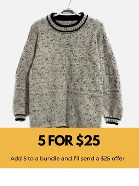 His or hers hand knitted textured crew neck sweater.
CLEARANCE 5 for $25